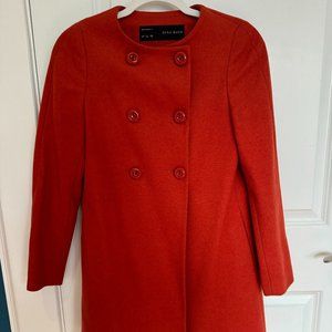 Zara Burnt Orange Cashmere / Wool Blend Coat